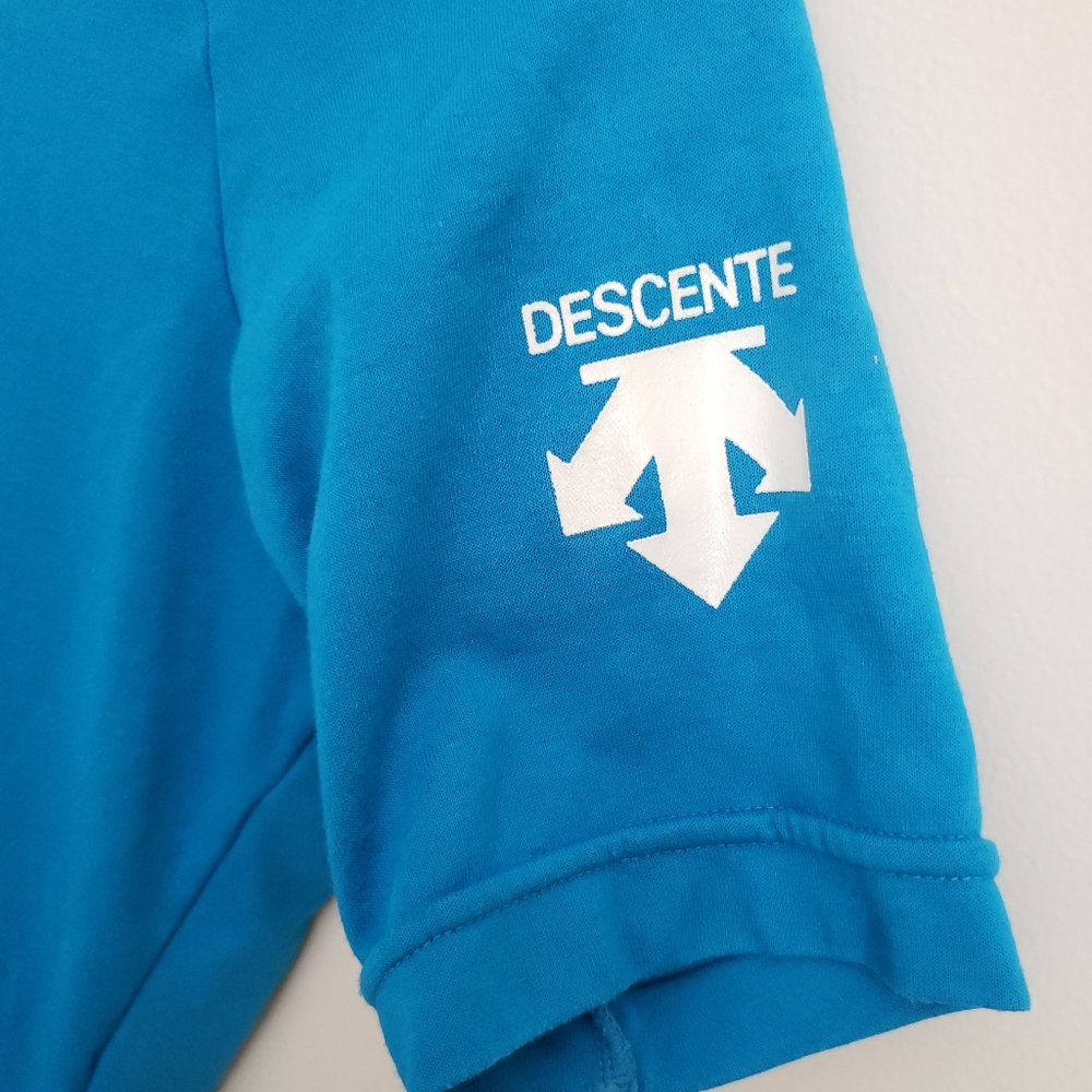 Descente Blue Cycling Shirt 1/4 Zip Back Pocket M - Picture 5 of 7